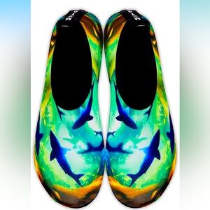 Vibrant Shark Print Water Shoes